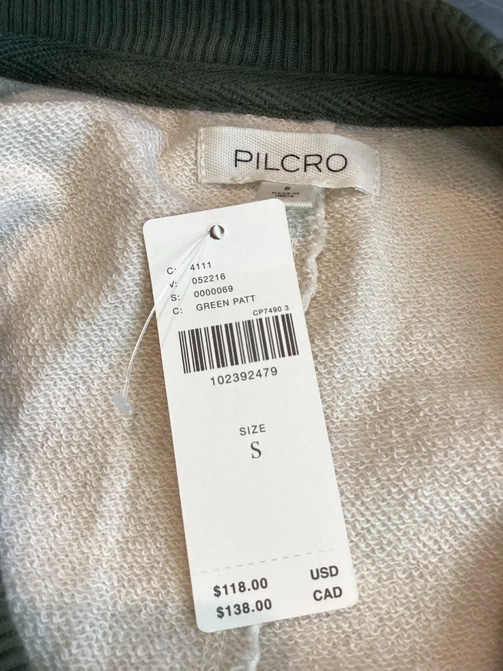 🦆Anthropologie Niki Bubble Embroidered Sweatshirt Pilcro New Duck Camouflage - Picture 13 of 15
